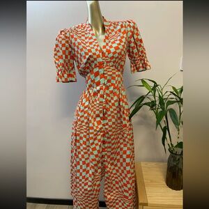 [New] Diane Von Frustenberg DVF Dress Checkered